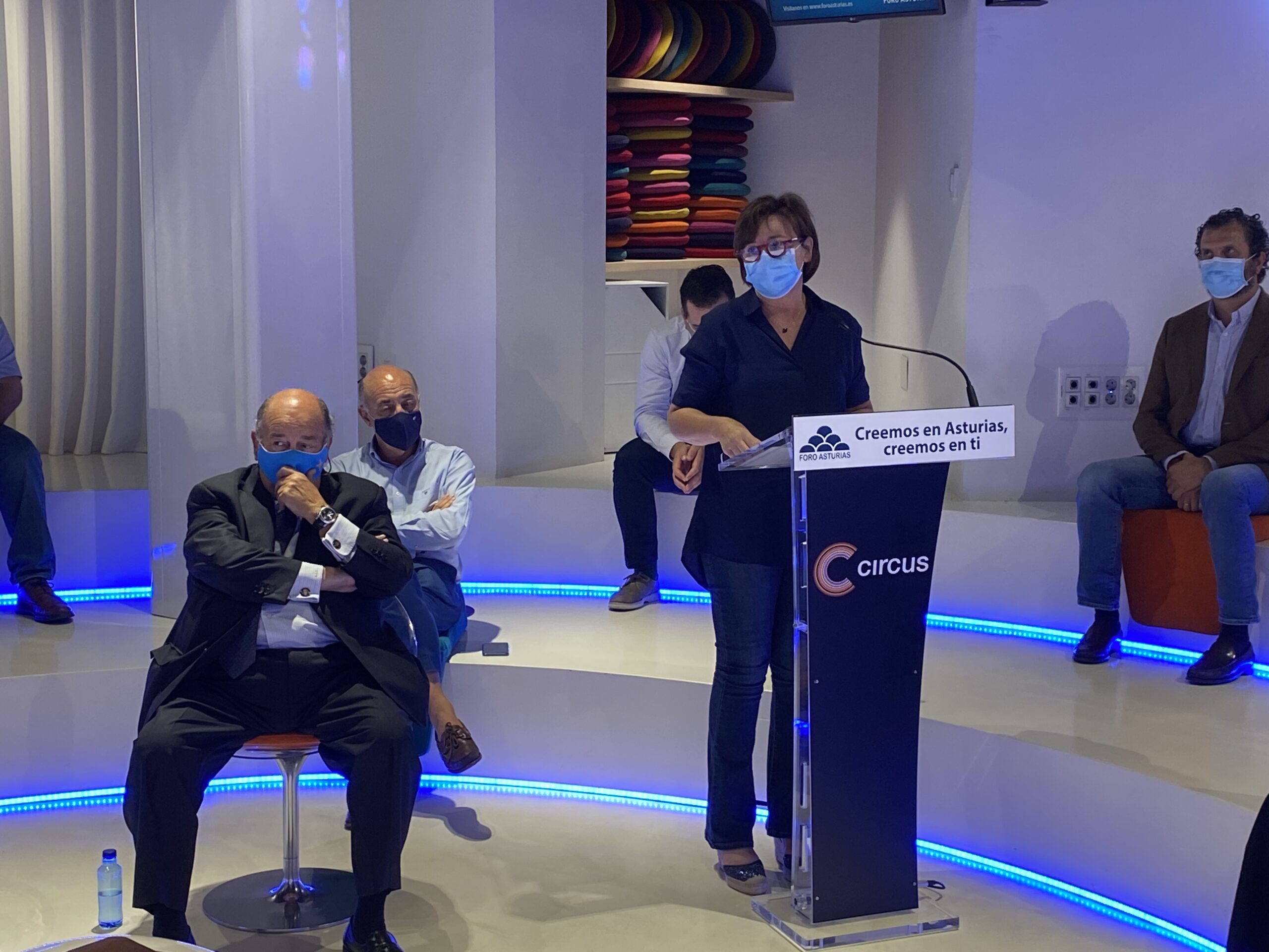 La Plresidenta de Foro Asturias, Carmen Moriyón, durante su discurso.